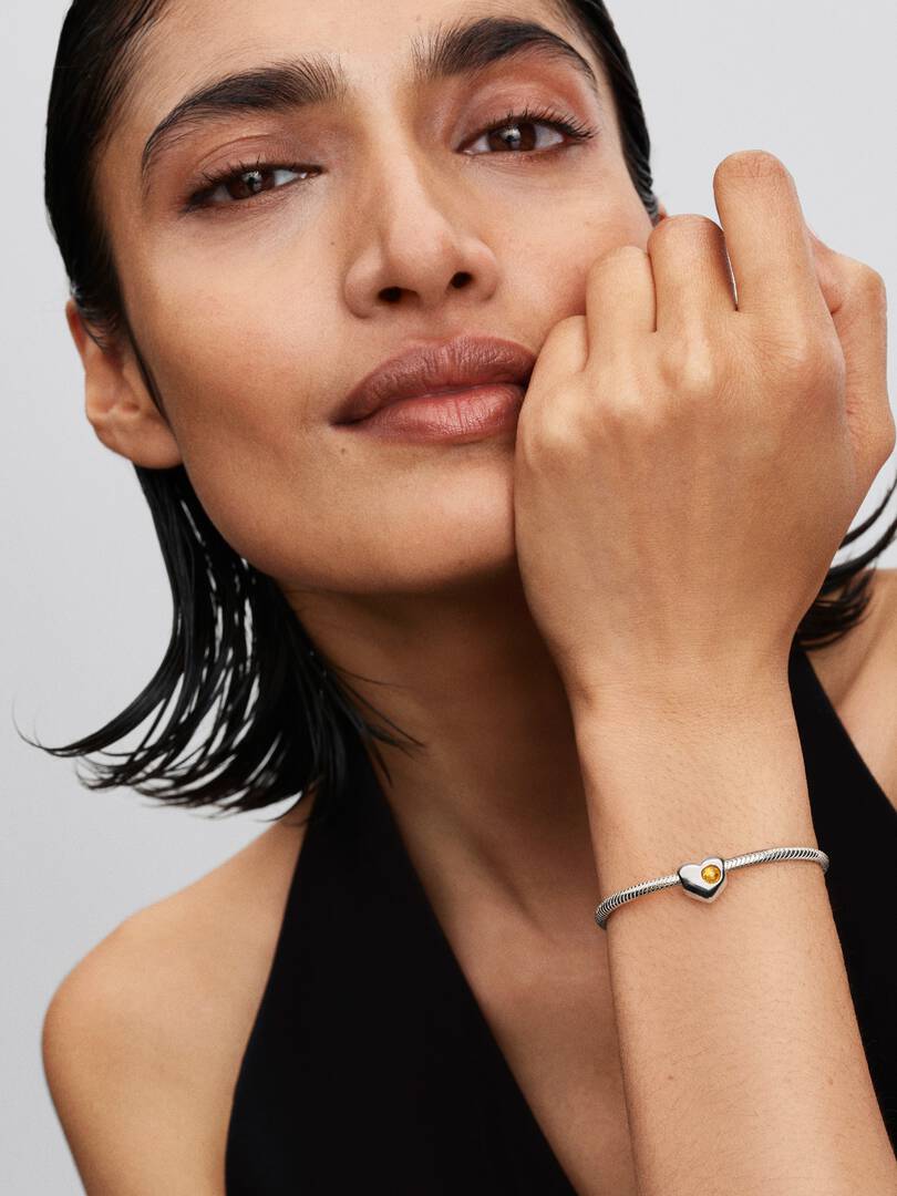 Engravable November Birthstone Heart Charm