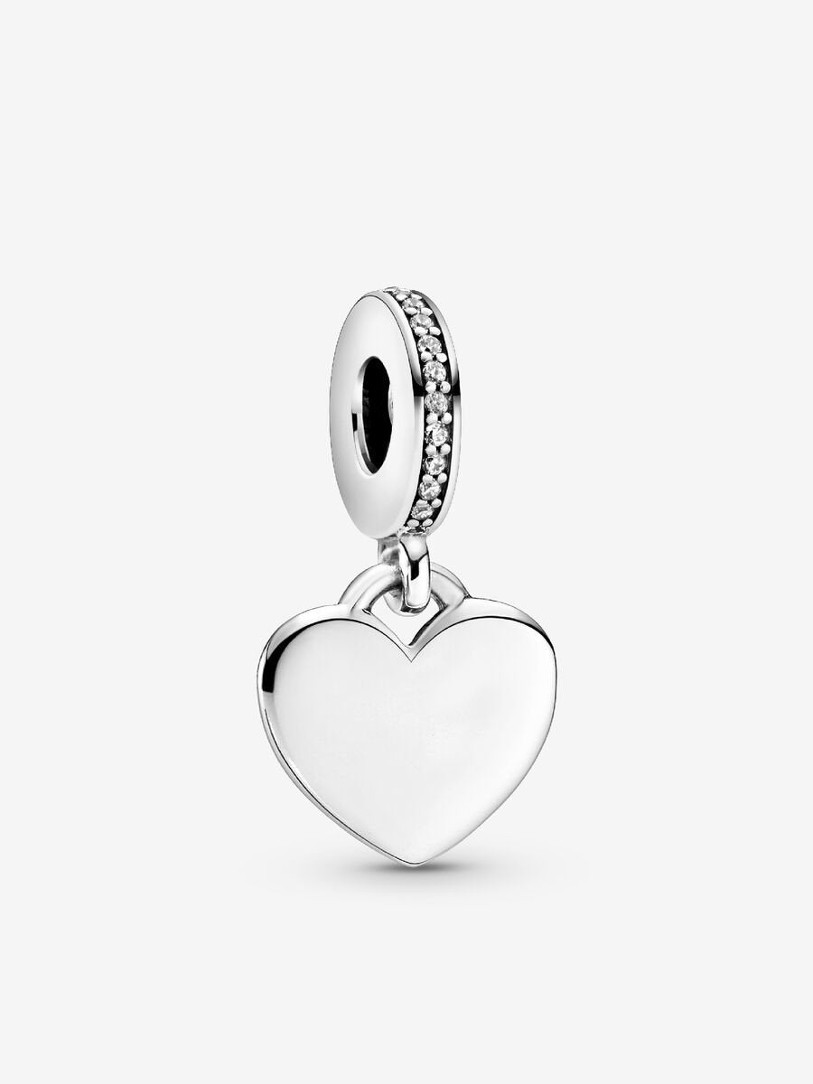Engravable Heart Tag Dangle Charm Snake Chain Slider Bracelet Set