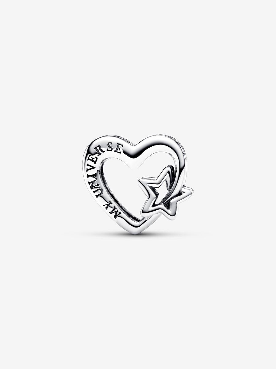 Openwork Family Heart & Star Charm
