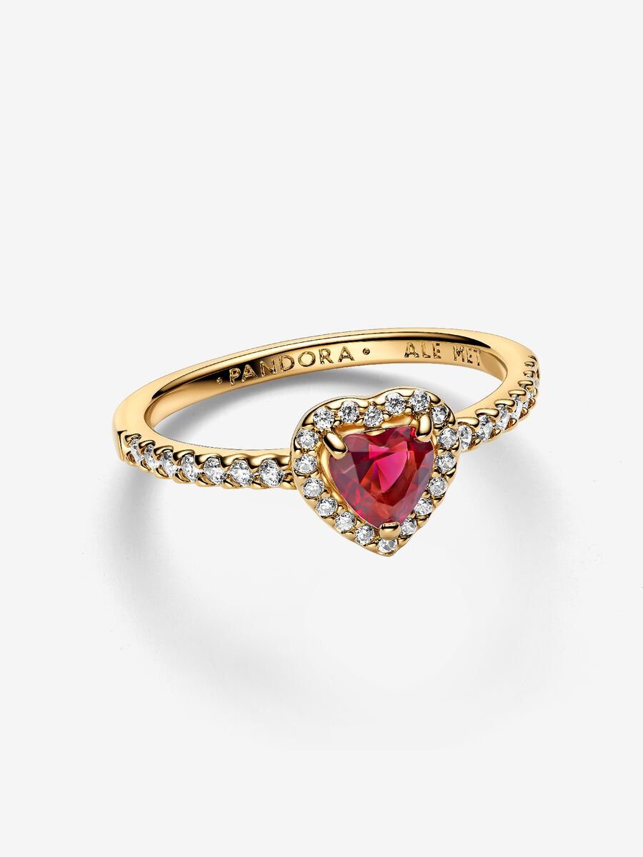 Elevated Gold Red Heart Ring