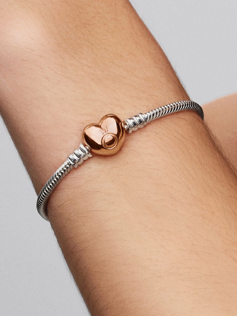 Moments Heart & Snake Chain Bracelet