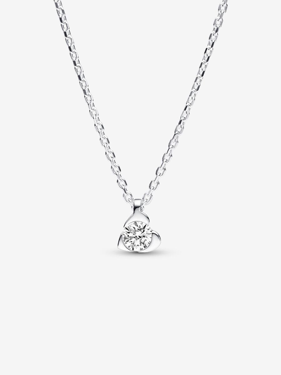 Pandora Talisman Sterling Silver Lab-grown Diamond Heart Pendant Necklace
