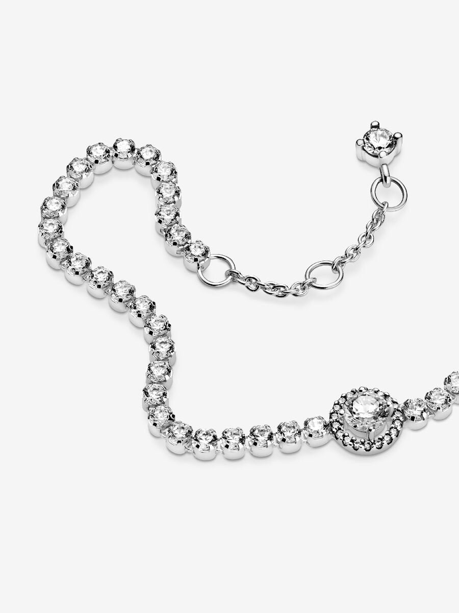 Sparkling Halo Tennis Bracelet