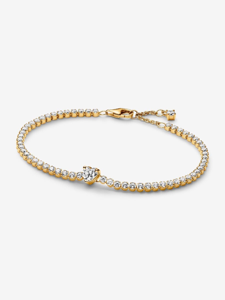 Sparkling Heart Tennis Bracelet