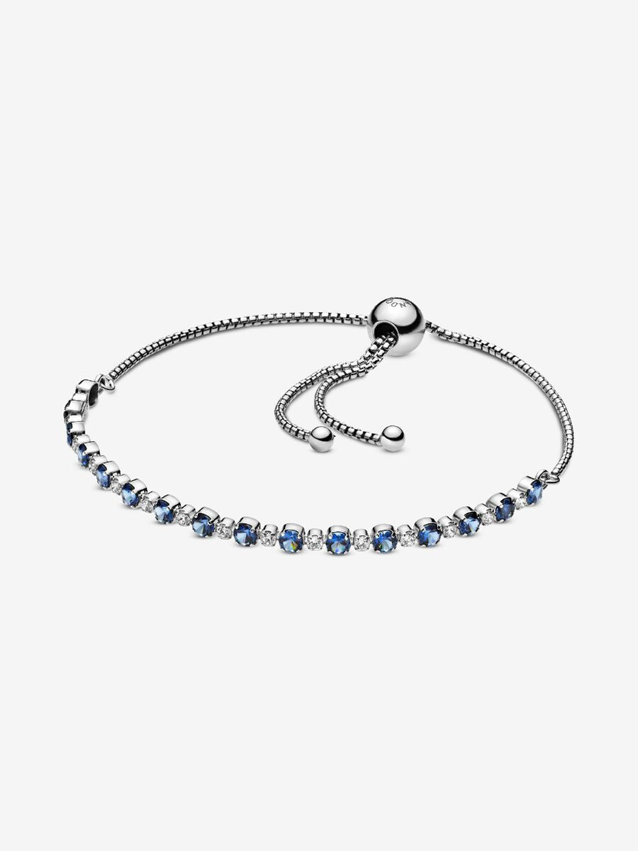 Blue and Clear Sparkle Slider Bracelet