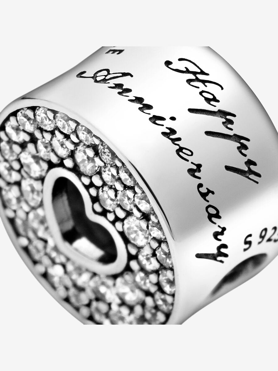 Pavé & Heart Anniversary Charm