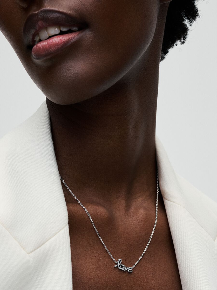 Sparkling Handwritten Love Collier Necklace