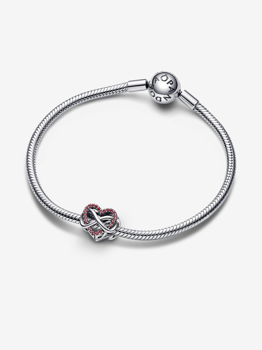 Family Infinity Red Heart Charm