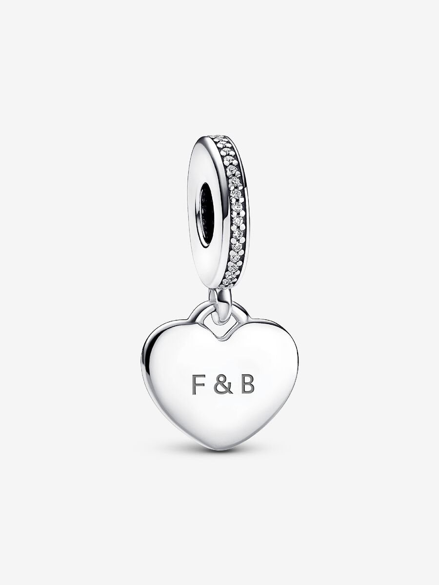 Engravable Heart Tag Dangle Charm
