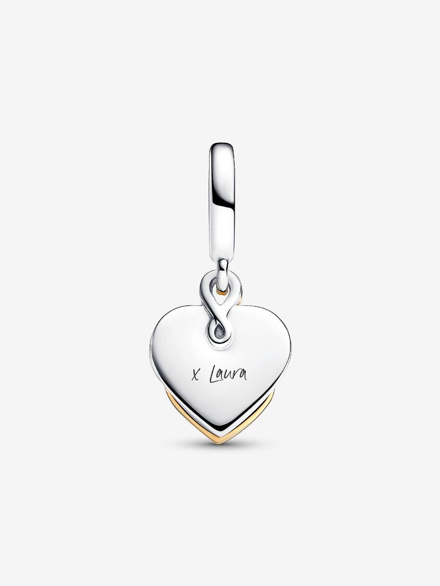 Lab-grown Diamond Engravable Mom Double Dangle Charm