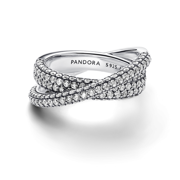 Pandora Timeless Pavé Crossover Dual Band Ring