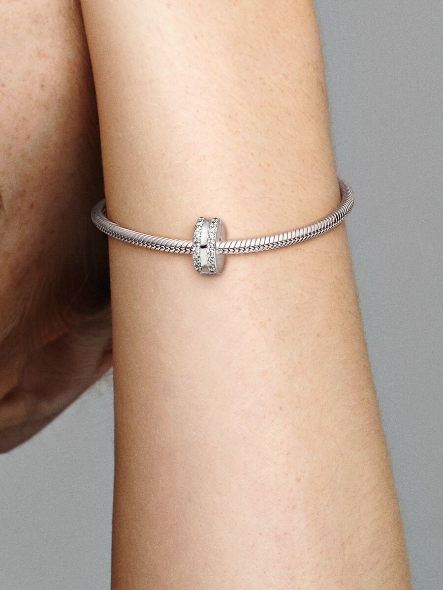 Double Lined Pavé Clip Charm