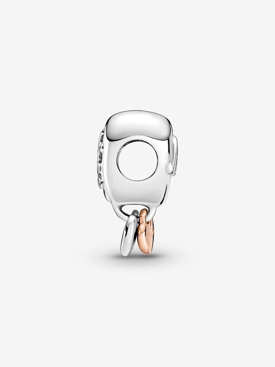 Thank You Mum Heart Charm
Sterling silver, 14k rose gold plating