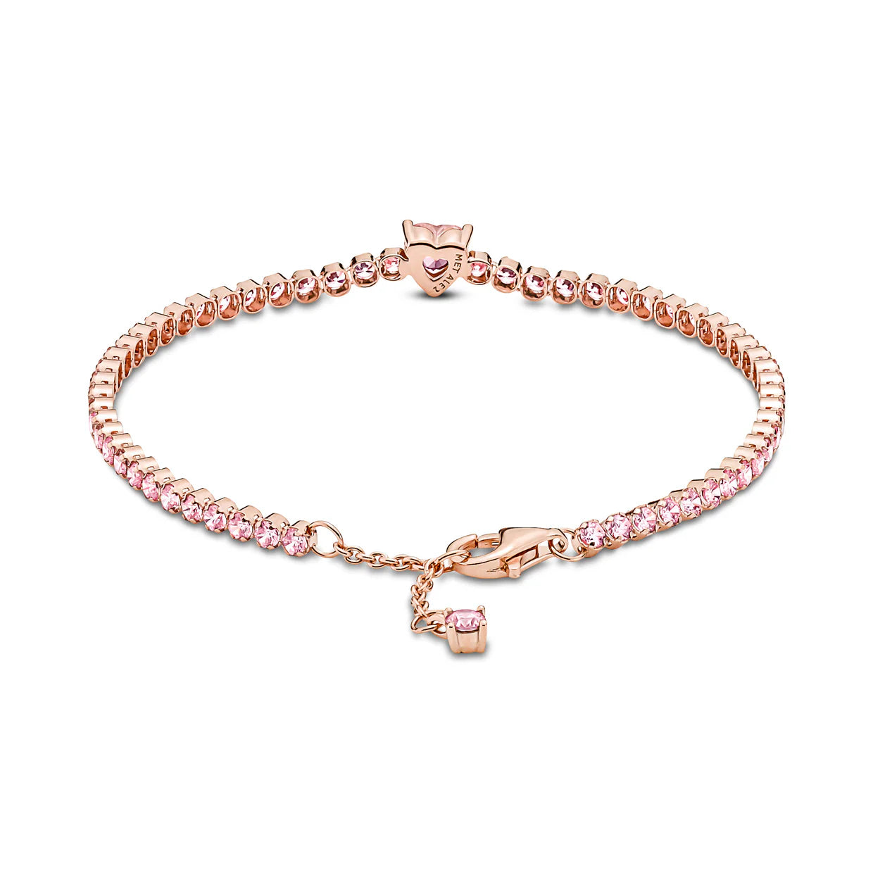 Sparkling Heart Tennis Bracelet
14k rose gold plating