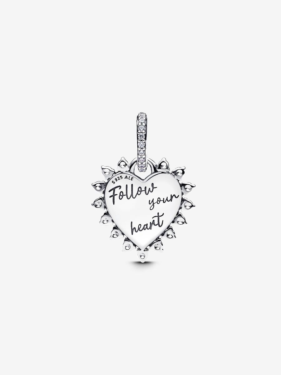 Spinnable Arrow Heart Dangle Charm