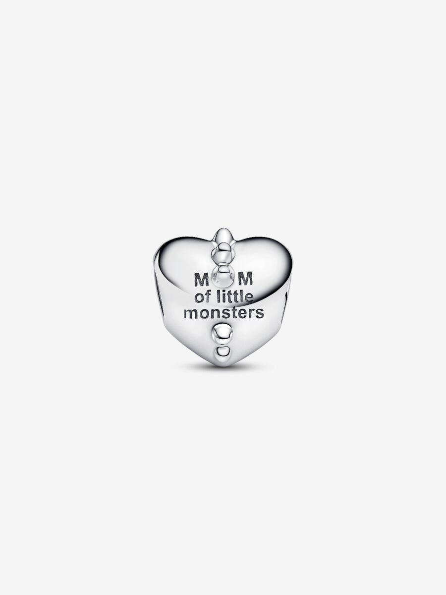 Mom's Little Monsters Heart Charm