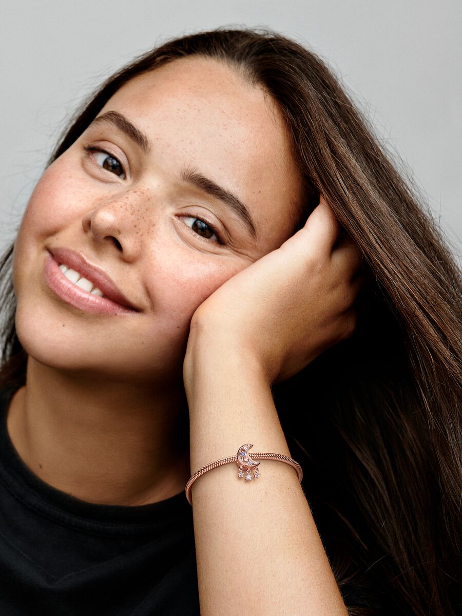 Star & Crescent Moon Charm
14k rose gold plating