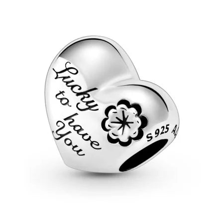Mum Heart & Clover Charm
