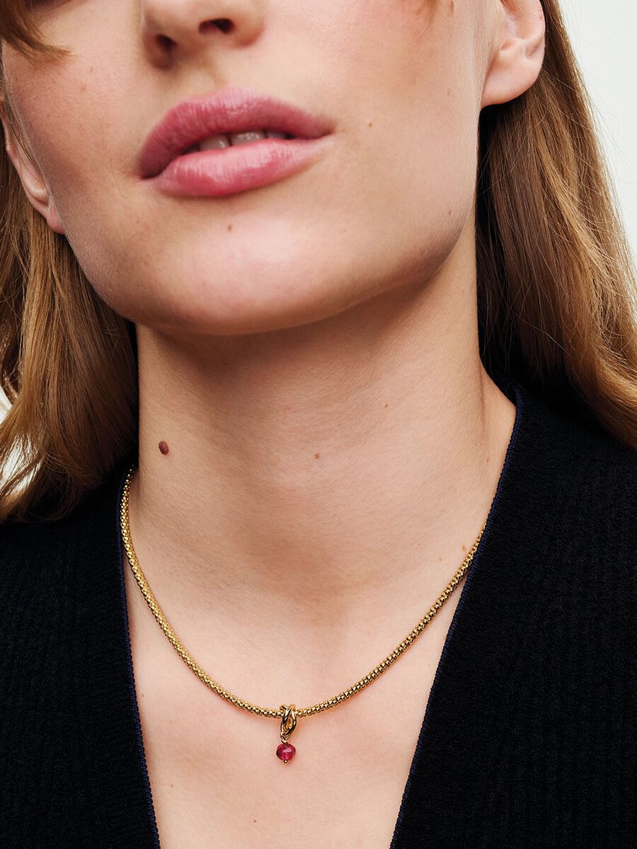 Studded Chain Necklace
14k gold plating