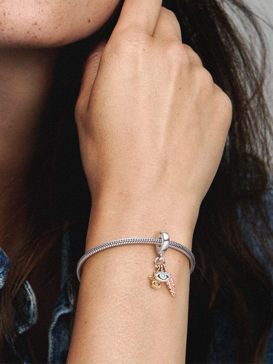 Hamsa, All-seeing Eye & Feather Spirituality Dangle Charm