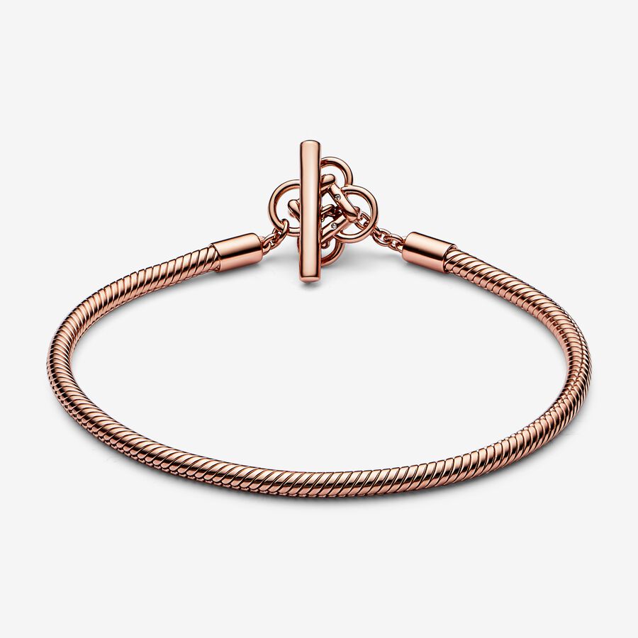Pandora Moments Peace Knot T-bar Snake Chain Bracelet