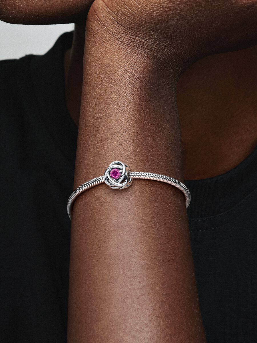 October Birthstone Eternity Circle Charm
Sterling silver