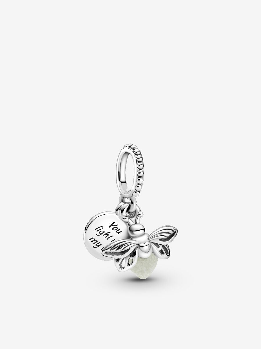 Glow-in-the-dark Firefly Dangle Charm & Bracelet Gift Set