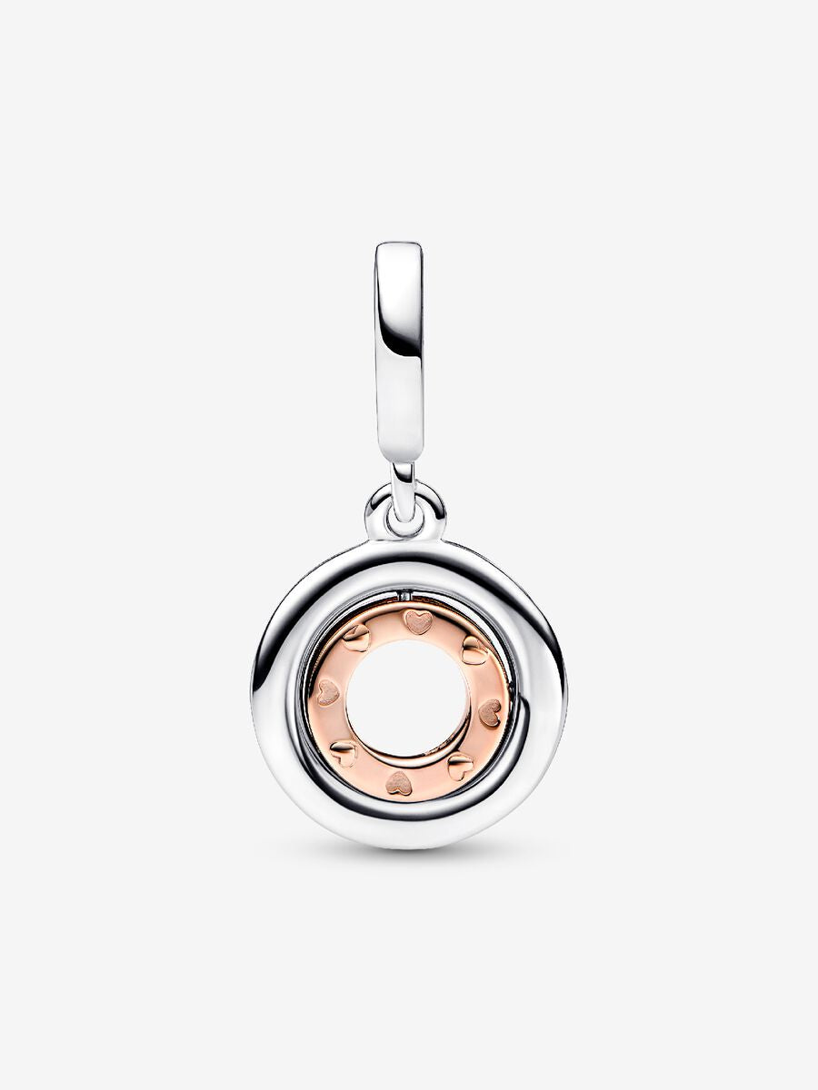 Two-tone Rotating Love Message Dangle Charm