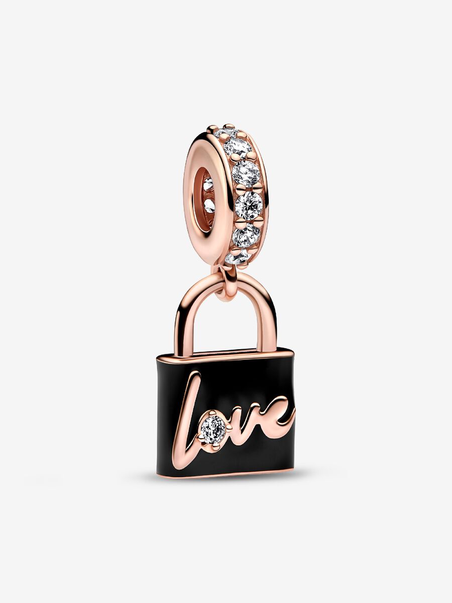 Love Padlock Dangle Charm
14k rose gold plating
