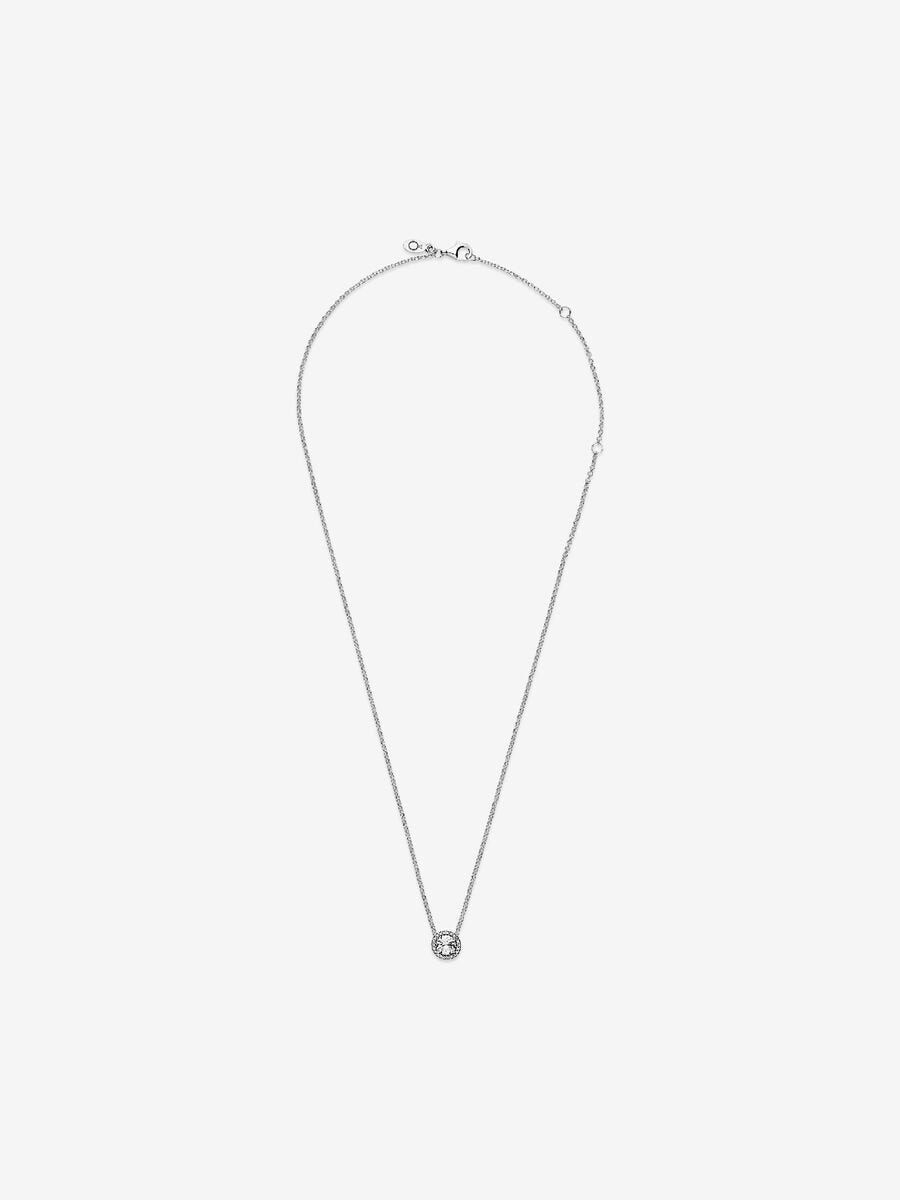 Round Sparkle Halo Necklace