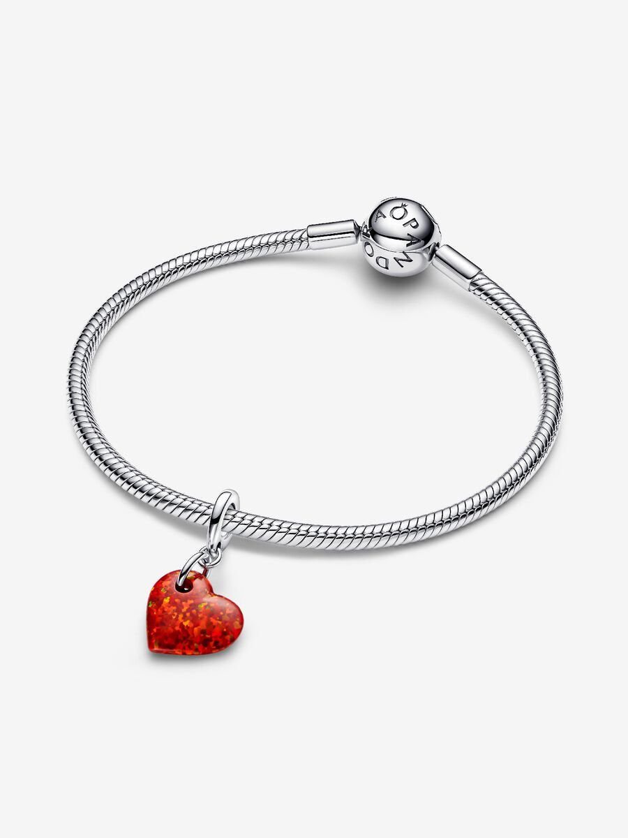 Opalescent Red Heart Dangle Charm
Sterling silver