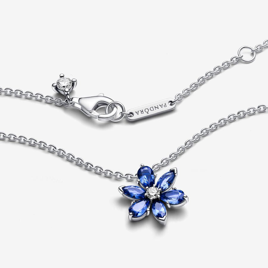 Sparkling Blue Herbarium Cluster Pendant Necklace