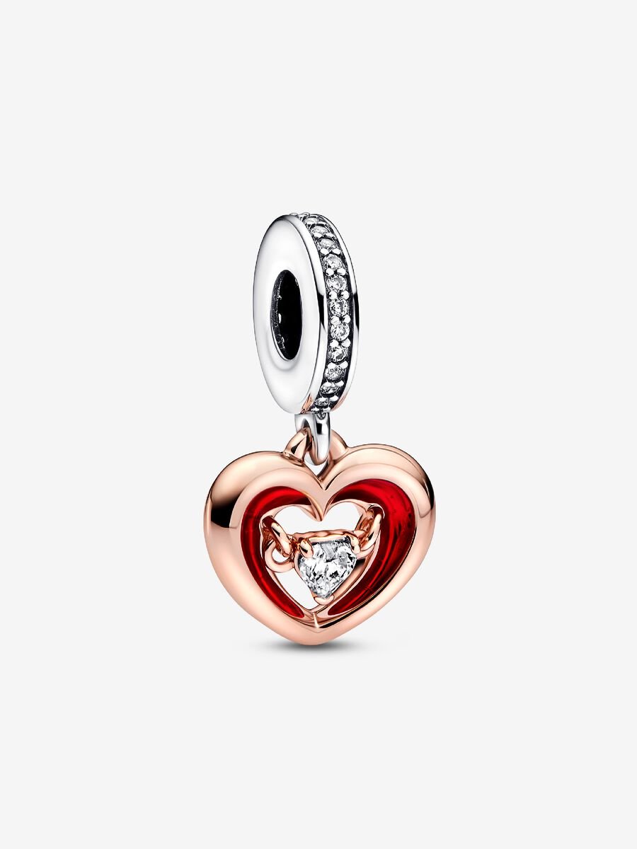 Two-tone Radiant Heart Dangle Charm