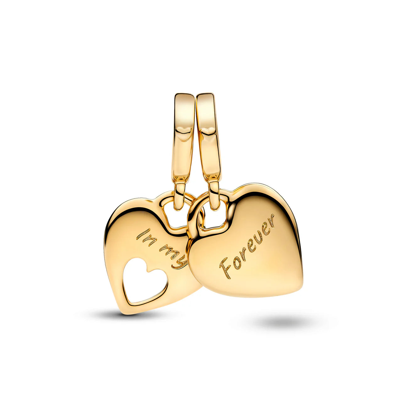 Mother & Daughter Double Heart Split Dangle Charm
