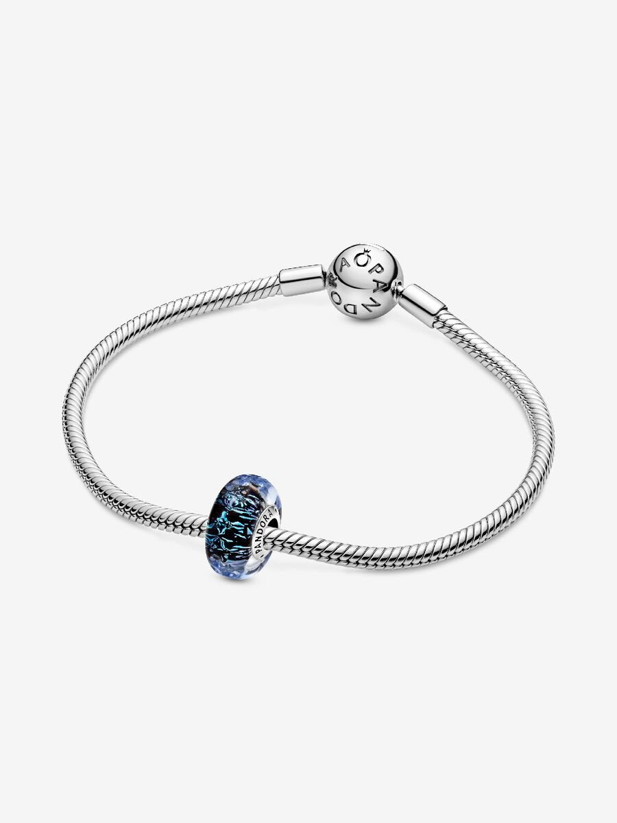 Wavy Dark Blue Murano Glass Ocean Charm