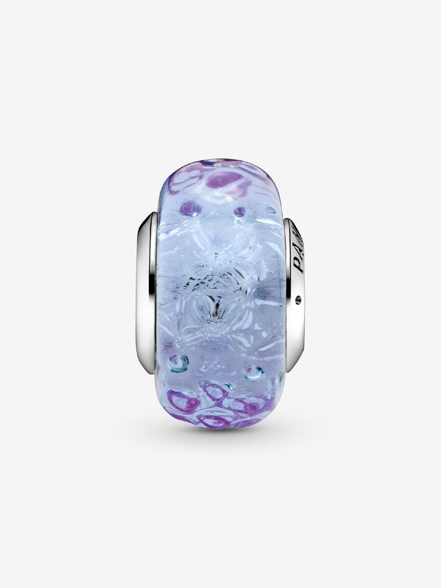 Wavy Lavender Murano Glass Charm