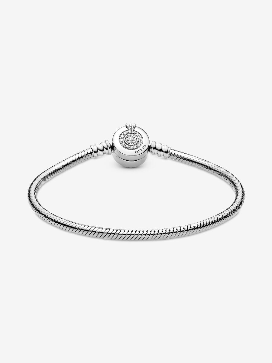 Pandora Moments Sparkling Crown O Snake Chain Bracelet