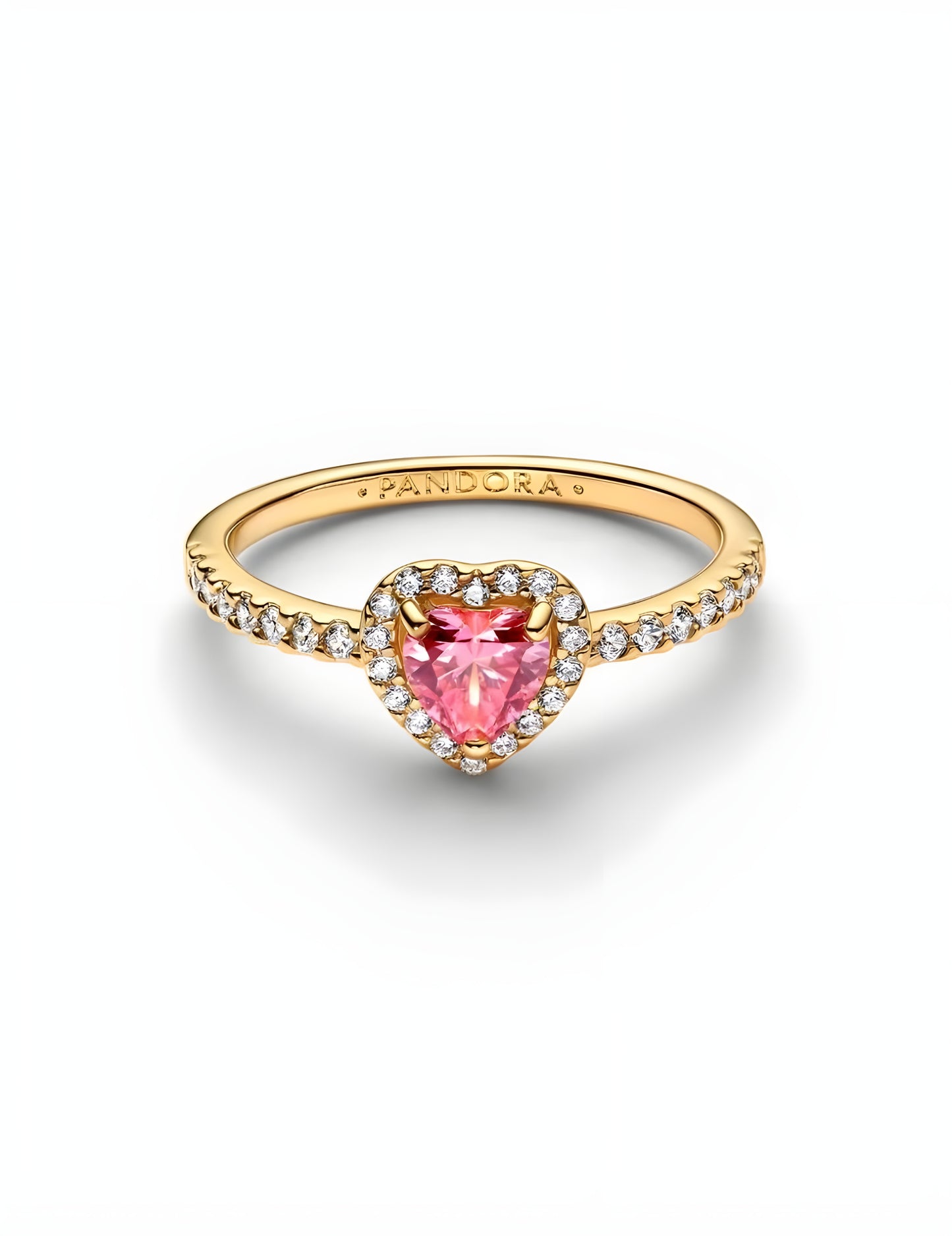 GOLD Elevated Pink Heart Ring