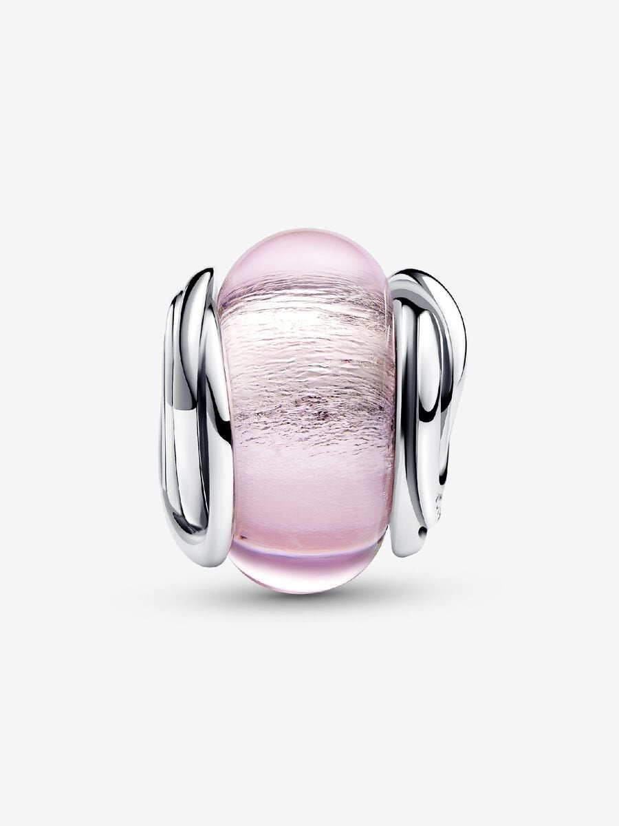 Encircled Pink Murano Glass Charm