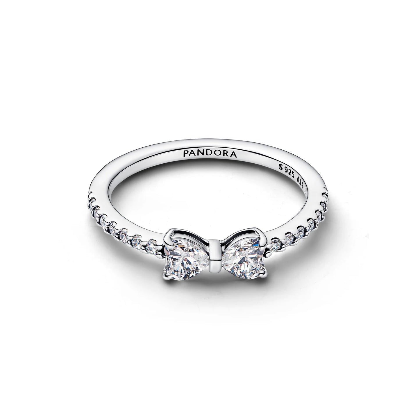 Bow Sterling Silver Ring With Clear Cubic Zirconia