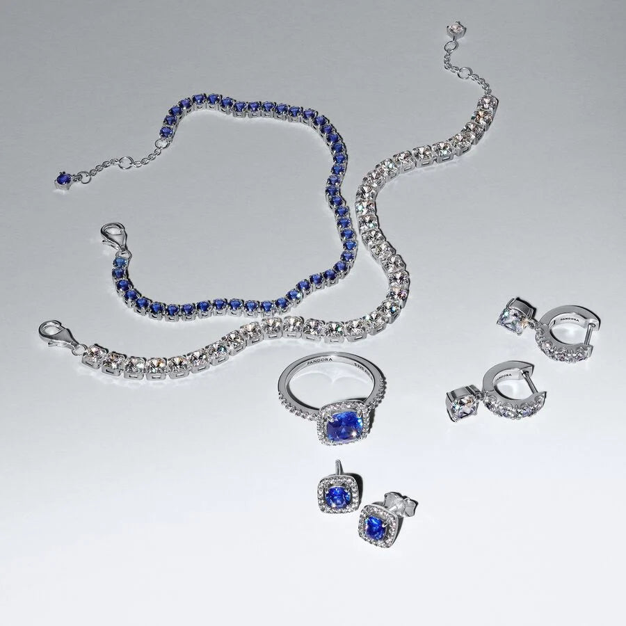 Sparkling Blue Tennis Bracelet