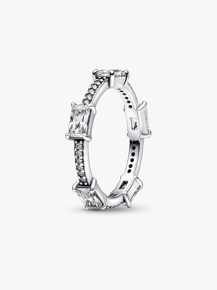Rectangular Bars Sparkling Pavé Ring