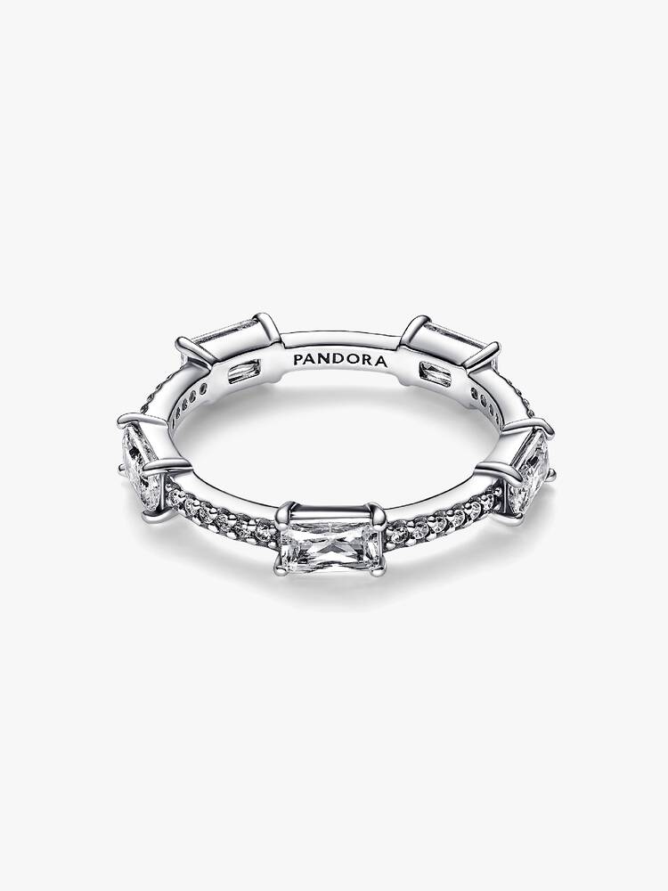 Rectangular Bars Sparkling Pavé Ring