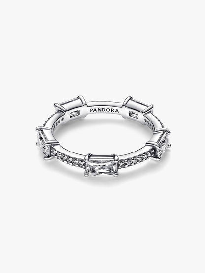 Rectangular Bars Sparkling Pavé Ring