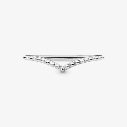 Wishbone silver ring