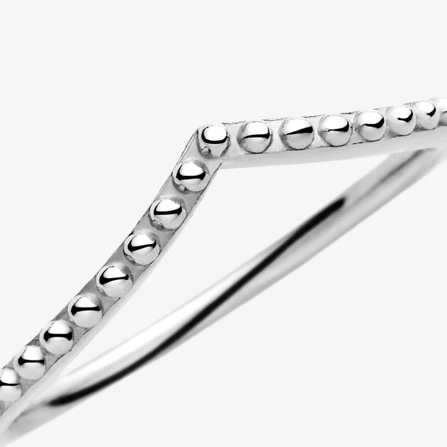 Wishbone silver ring