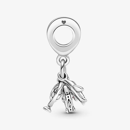Airplane, Globe & Suitcase Dangle Charm