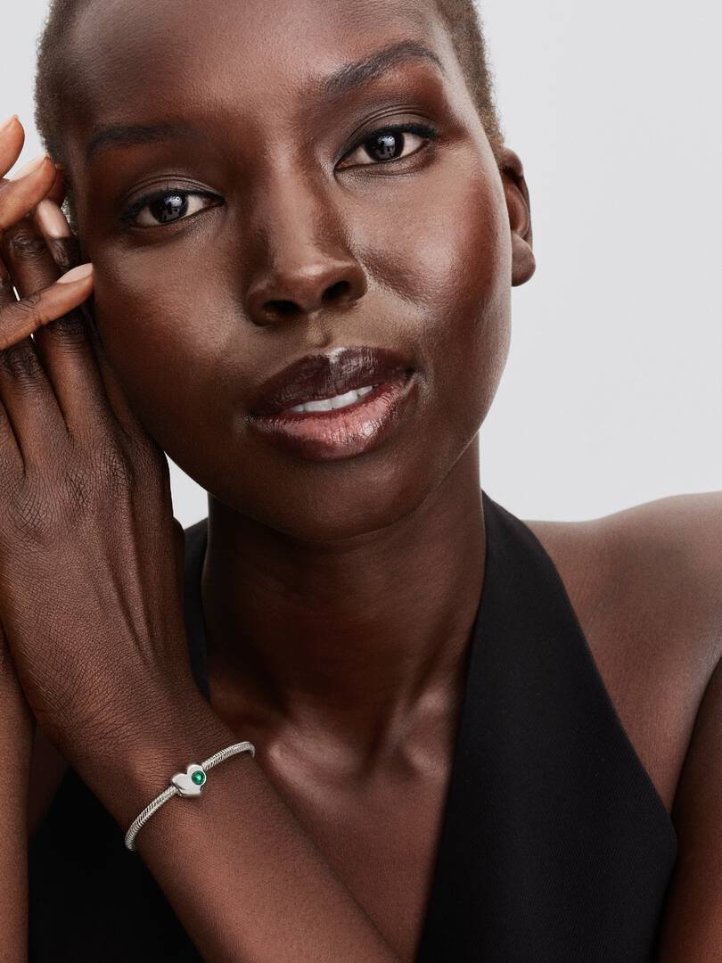 Engravable May Birthstone Heart Charm