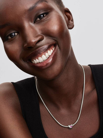 Engravable February Birthstone Heart Charm