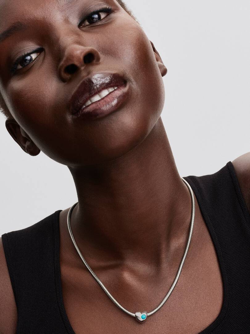 Engravable December Birthstone Heart Charm